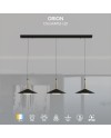 ORION * LÁMPARA LINEAL NEGRO/CUERO 3L LED  24W 3000K